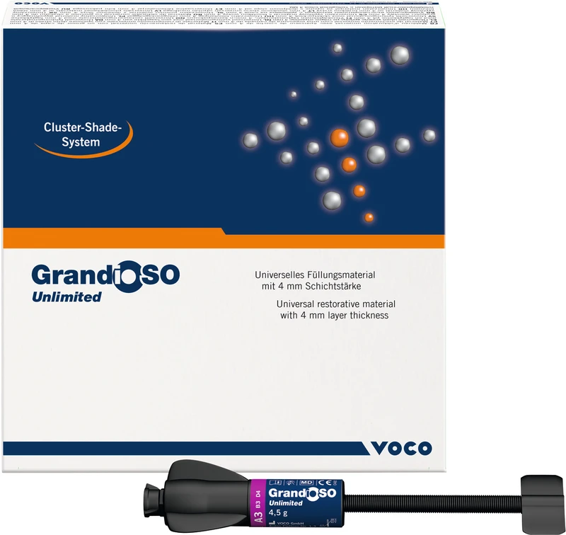 GrandioSO Unlimited   Set  5 x 4,5 g Spritze (A1-A4), 1 Farbkarte