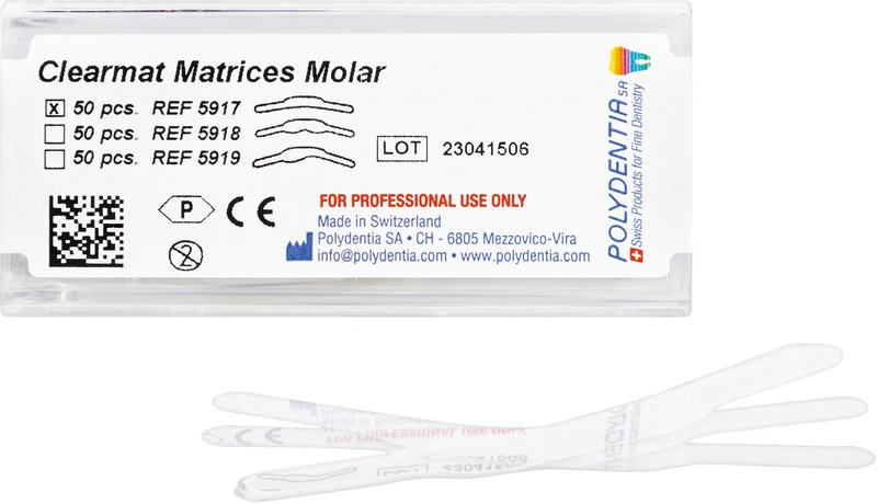 Clearmat Matrizen  Packung  50 Stück Höhe 4,5 \ 6,3 mm, Stärke 0,075 mm, Molar, MOD