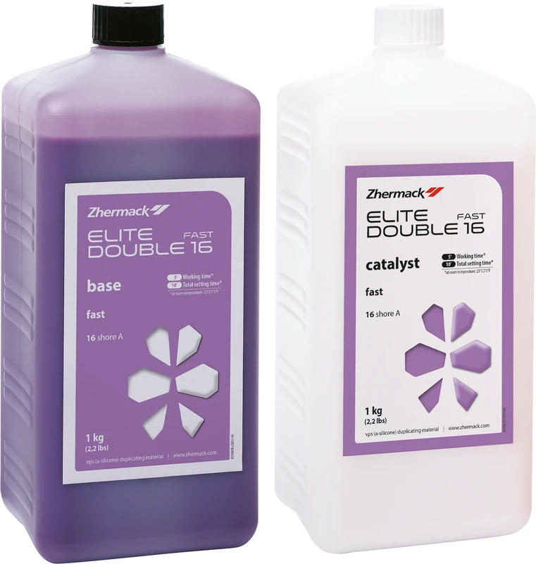 Elite Double 16 Fast   Packung  1 kg Flasche Base, 1 kg Flasche Katalysator, lila