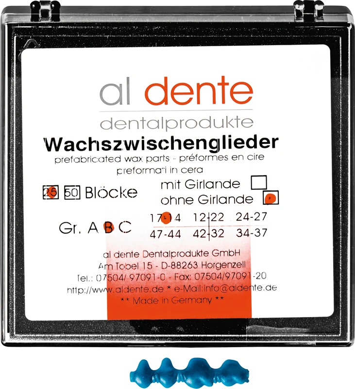 Wachs-Blöcke ohne Girlande  Packung  25 Stück Größe B, 17-14