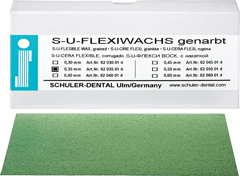S-U-Flexiwachs  Packung  15 Stück genarbt, Stärke 0,35 mm