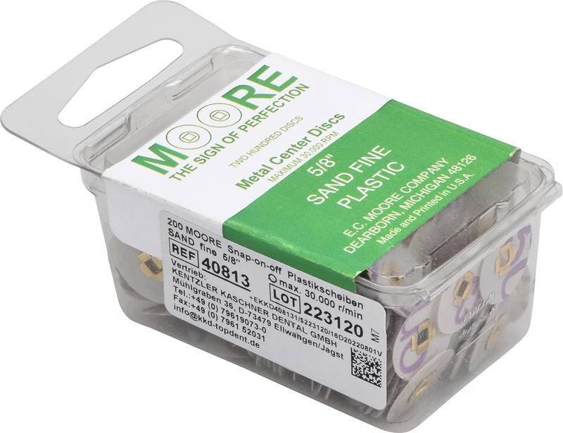 MOORPLASTIC® Snap-on-off Scheiben  Packung  200 Stück Sand, fein, Ø 16 mm