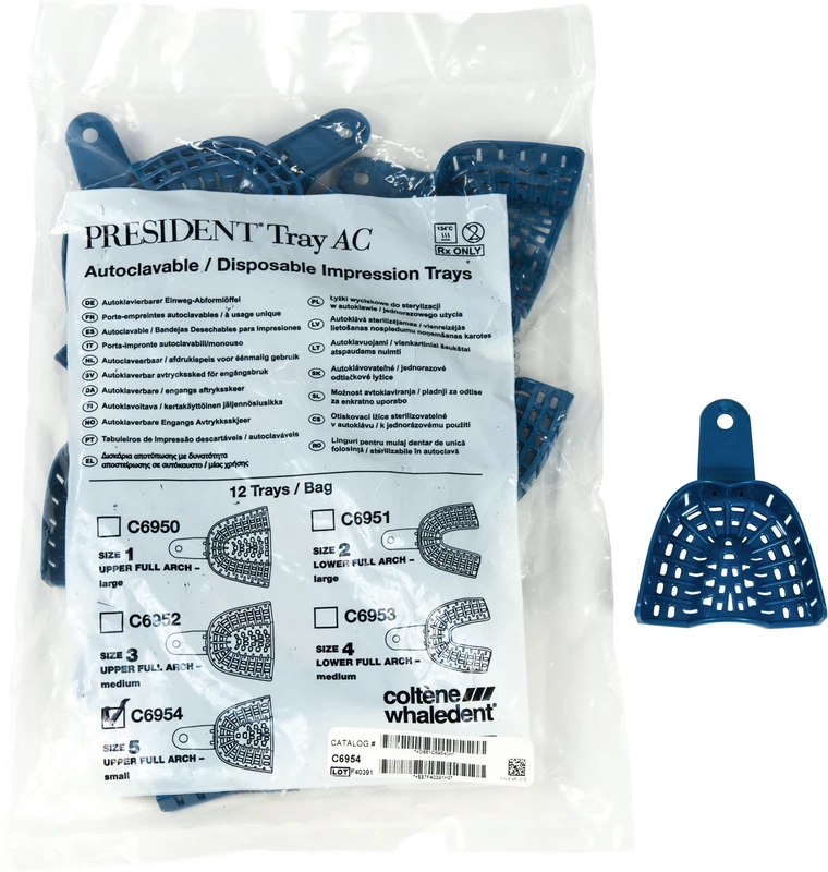 PRESIDENT® Abformlöffel AC  Packung  12 Stück Oberkiefer Gr. 5, klein