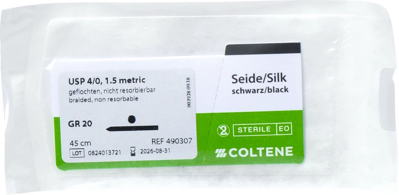 roeko Sintraumal  Packung  12 Stück schwarz, 45 cm, GR 20, gerade, Rundkörper, 20 mm, USP 4\0