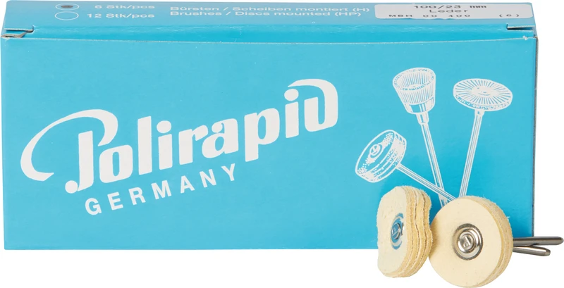 Miniaturbürsten Scheibe  Packung  6 Stück HP, Chamoisleder, Ø 23 mm