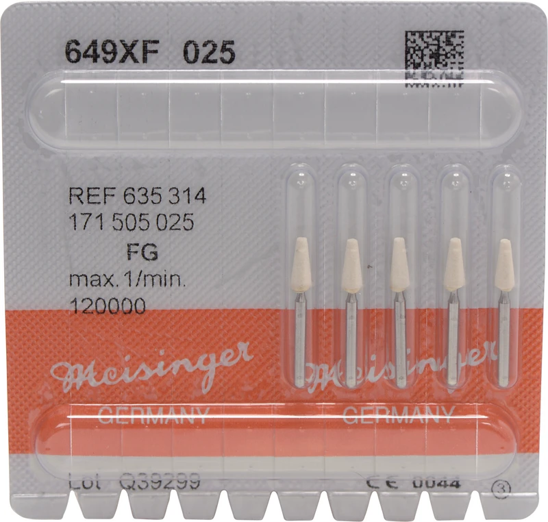 Keramische Schleifer 649  Packung  5 Stück weiß extra fein, FG, Figur 171, 6 mm, ISO 025