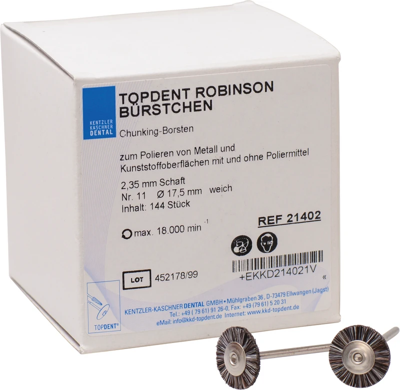 Polierbürsten Robinson  Packung  144 Stück HP, Nr. 11 weich, 17 mm