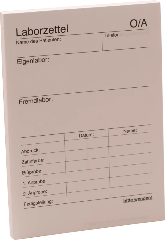 Labor-Zettel   Stück  100 Blatt