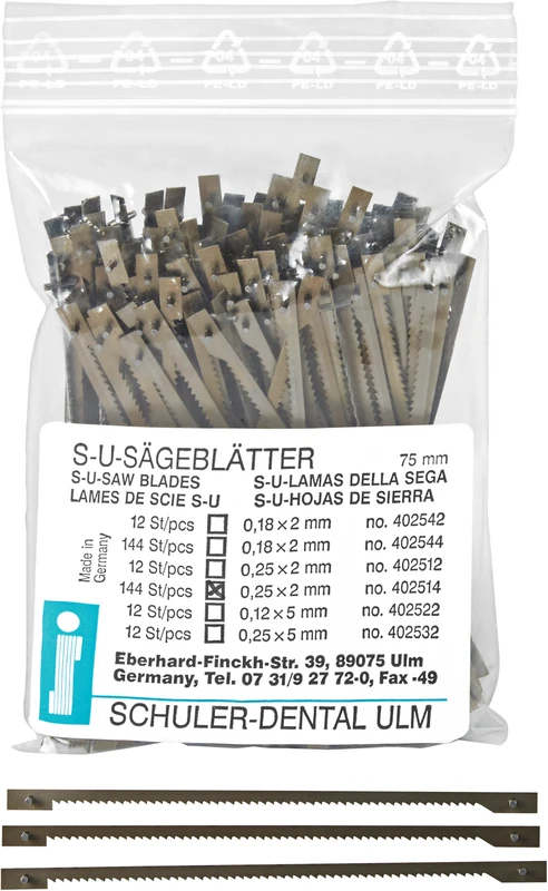 Sägeblätter  Packung  144 Stück 0,25 x 2,75 mm