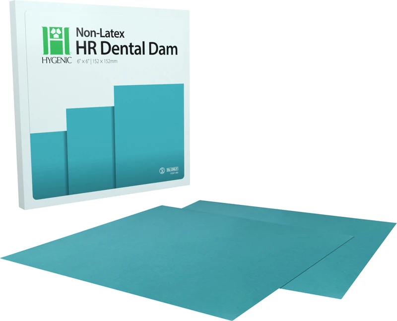 Hygenic HR Dental Dam Non-Latex   Packung  15 Blatt 5  x 5   teal