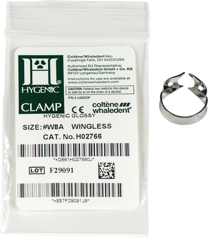 HYGENIC® Dental Dam Klammern  Stück  Klammer ohne Flügel Abwärtsfallender Kieferkamm, für kleine, teilweise durchbrochene Molaren, W8A