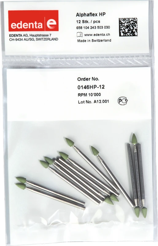 Alphaflex  Packung  12 Stück grün, HP, Figur 243, 6 mm, ISO 030