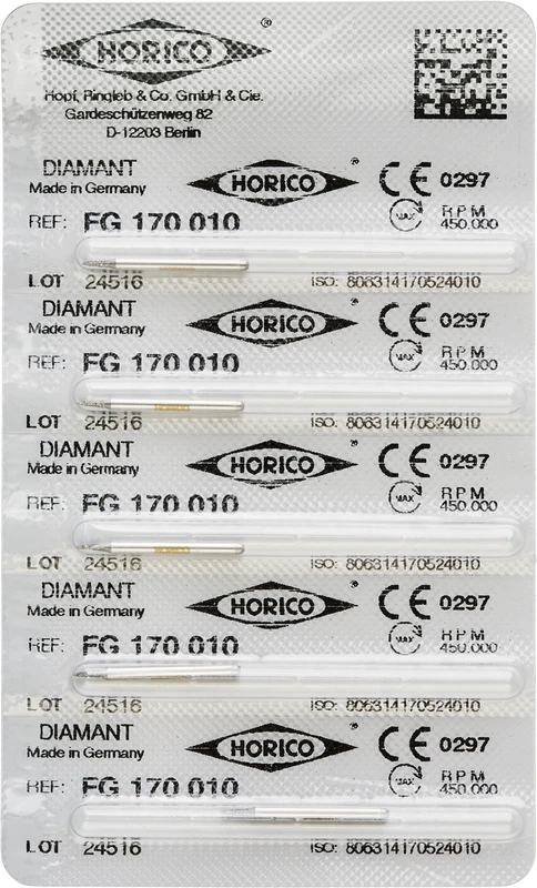 Diamantschleifer 170  Packung  5 Stück FG, Figur 170, 3 mm, ISO 010