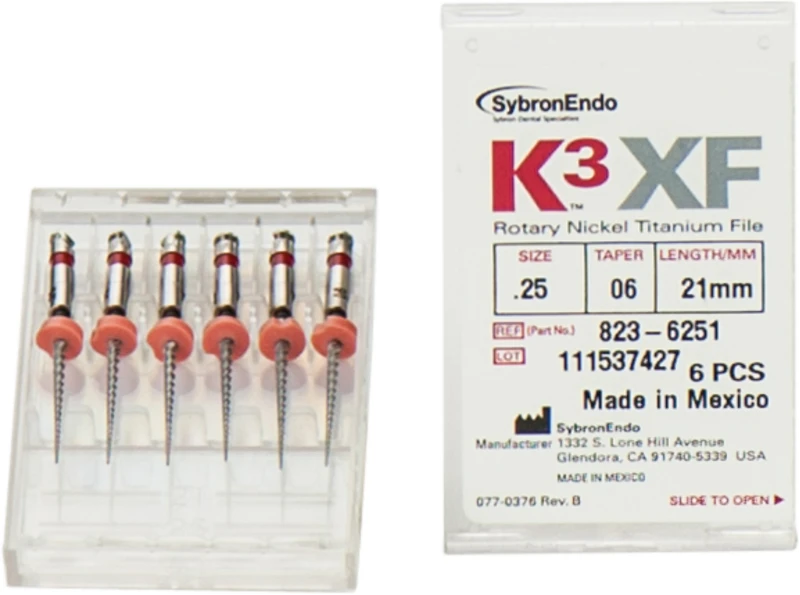 K3XF NiTi-Feilen  Packung  6 Stück 21 mm, Taper.06 ISO 025