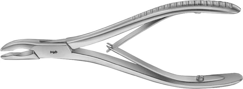 Hohlmeißelzangen nach Luer  Stück  gebogen, 150 mm