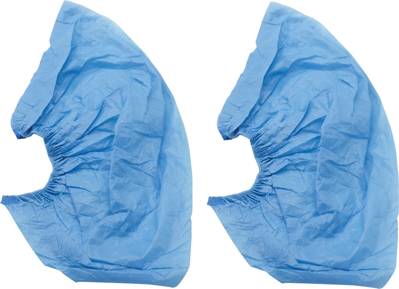 Kunststoff-Überschuhe  Packung  12 Stück hellblau, wasserfest, mit Gummizug