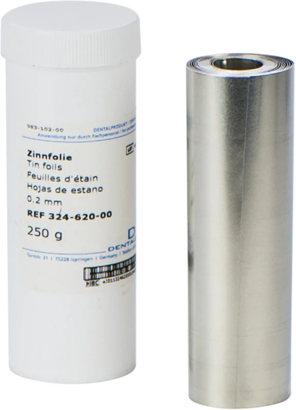 Zinnfolie  Rolle  250 g, Länge 171 cm, Stärke 0,20 mm