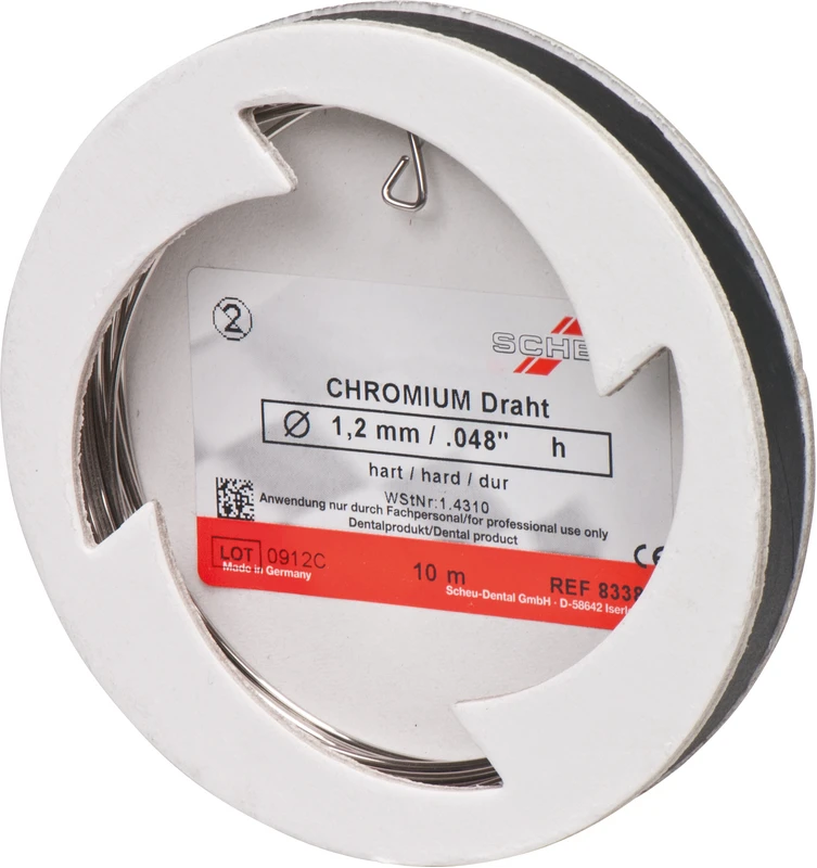 CHROMIUM Spulendraht  Laborpackung  10 m Stärke 1,2 mm, hart