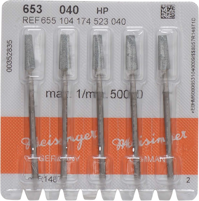 Keramische Schleifer 653  Packung  5 Stück grün mittel, HP, Figur 174, 12 mm, ISO 040