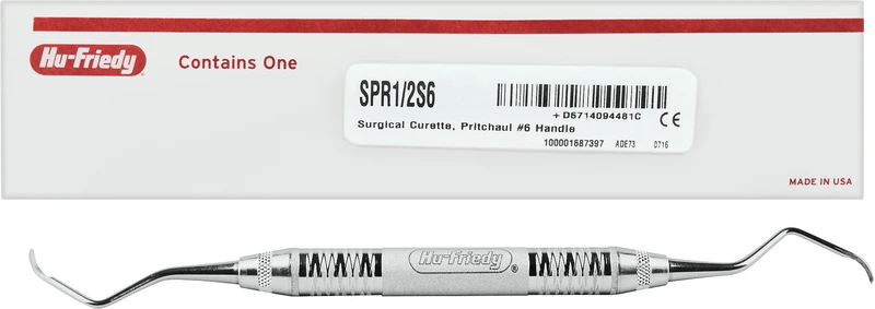 Küretten nach Prichard  Stück  Figur 1\2, Griff #6, kurz
