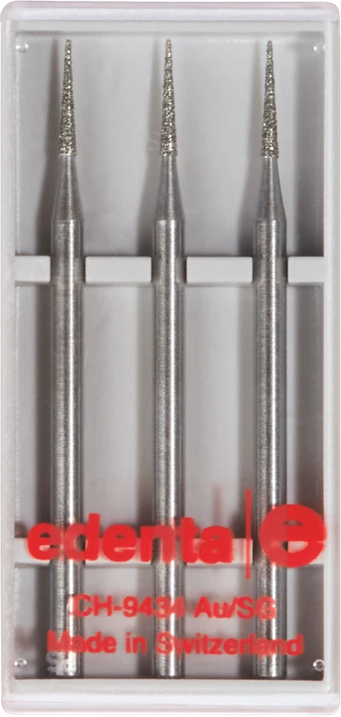 Diamanten 858  Packung  3 Stück Standard, HP, Figur 165 Konus Spitze, 8 mm, ISO 012