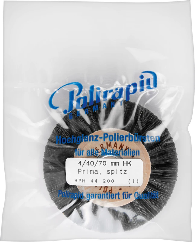 Prima Rundbürsten  Stück  mit HK, 4-reihig, Chungking schwarz spitz, Kern: Ø 40 mm, Außen: Ø 70 mm