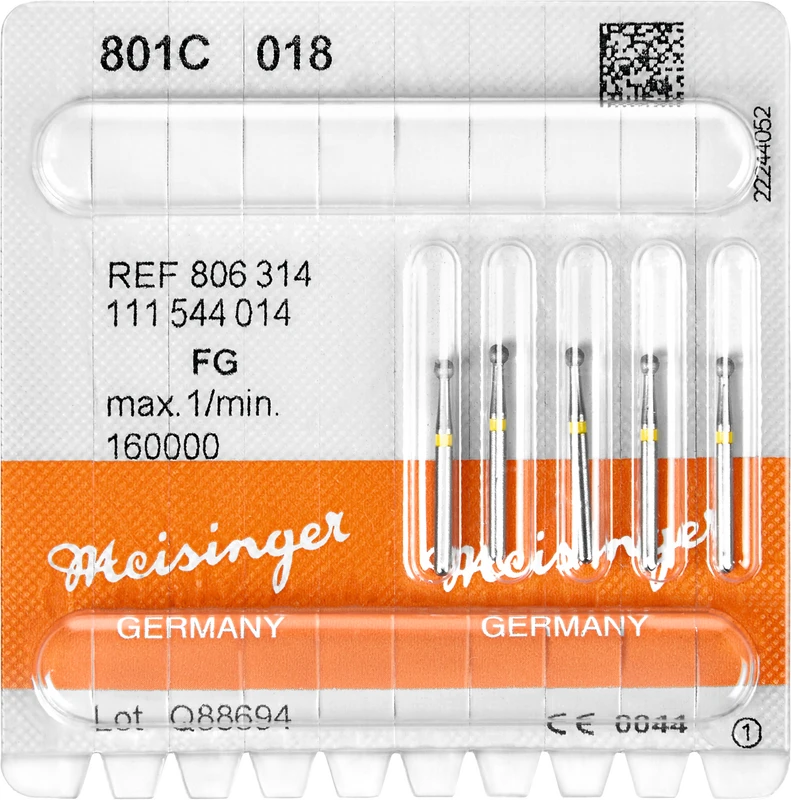 Diamanten 801  Packung  5 Stück gelb extra fein, FG, Figur 001 Rund, ISO 018