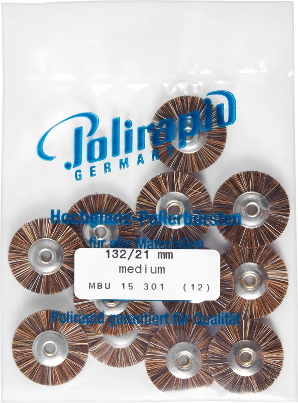 Miniaturbürsten Rosshaar  Packung  12 Stück unmontiert, grau mittel, Rosshaar mixed, Ø 21 mm