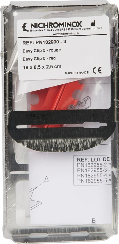 EASY-CLIP  Stück  Tray mit Silikoneinsatz rot, für 5 Instrumente