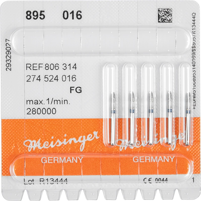 Diamanten 895  Packung  5 Stück blau mittel, FG, Figur 274 Granate, 3,5 mm, ISO 016