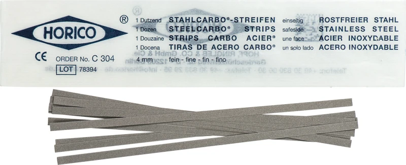 Stahlcarbo® Streifen  Packung  12 Stück rot, einseitig, 4 mm breit, Stärke 0,09 mm