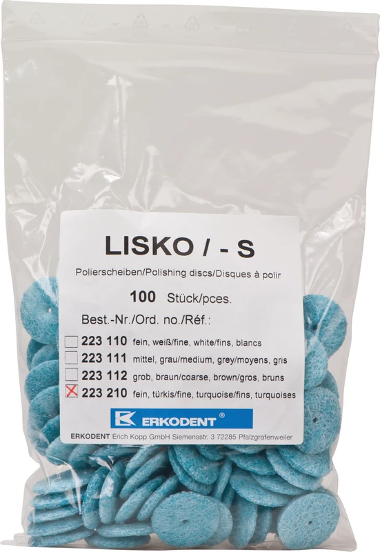 Lisko-S  Packung  100 Stück unmontiert, türkis, 4 Stützscheiben