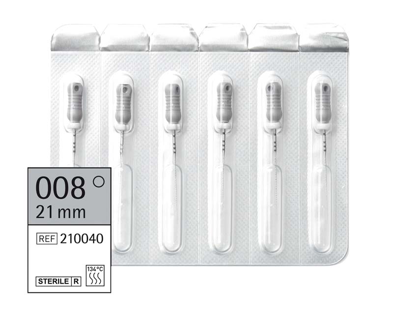 Omni Hedstroemfeilen steril  Packung  6 Stück steril, 21 mm, ISO 008