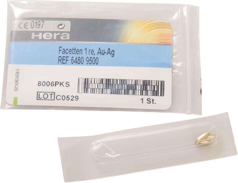 Facetten  Stück  Schneidezahn 1 mittel-groß, 6 x 10 mm, rechts