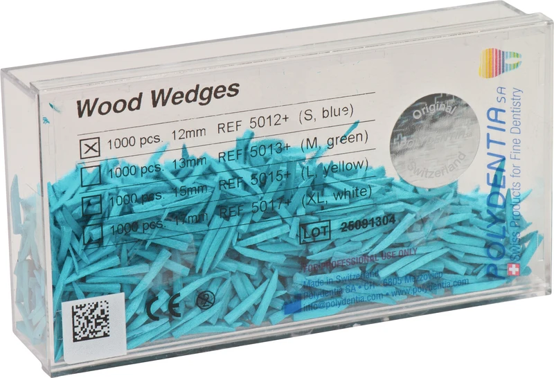 Interdentalkeile Ahornholz  Packung  1.000 Stück blau, 12 mm