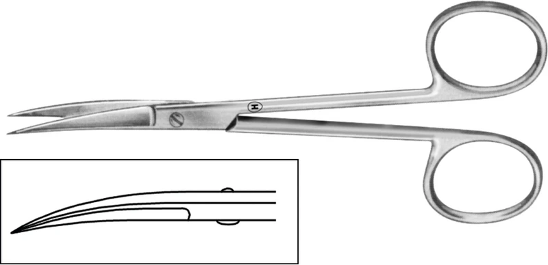Chirurgische Scheren  Stück  HSB 015-11, 115 mm, gebogen