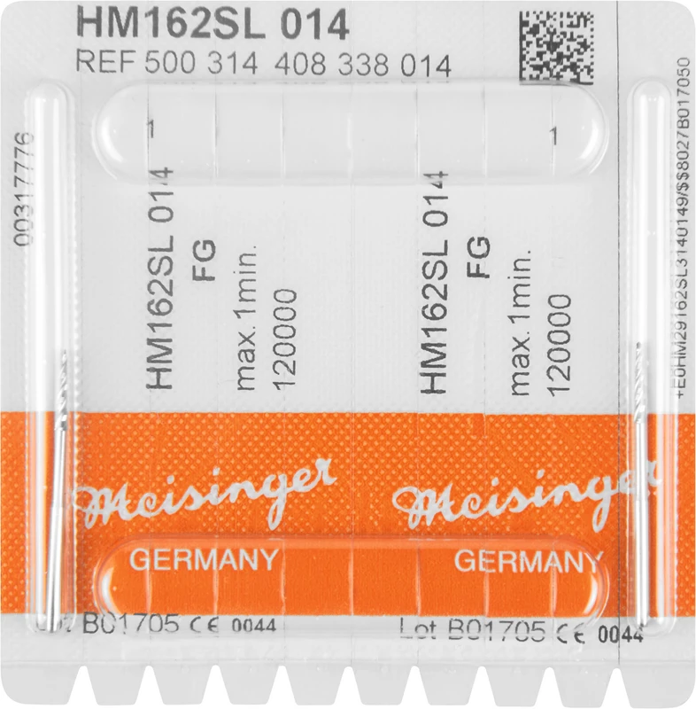 Chirurgie Fräser HM 162  Packung  2 Stück schlanker Hals (SL) FG, Figur 408, 8 mm, ISO 014