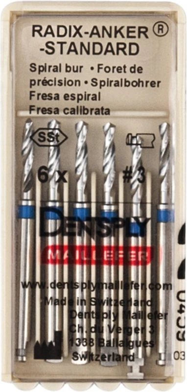 RADIX-ANKER-STANDARD  Packung  6 Spiralbohrer 3