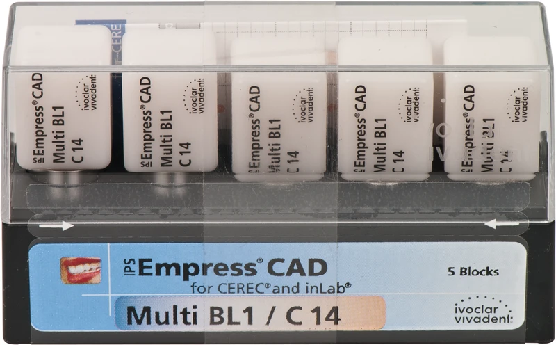 IPS Empress® CAD Multi for CEREC  Packung  5 Stück Gr. C14, BL1