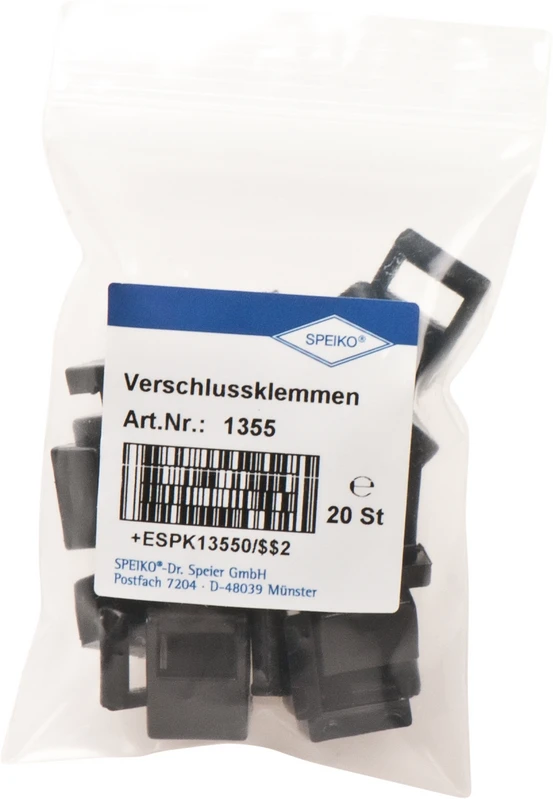 Labor-Container  Packung  20 Verschlussklemmen (Größe 2, 3)