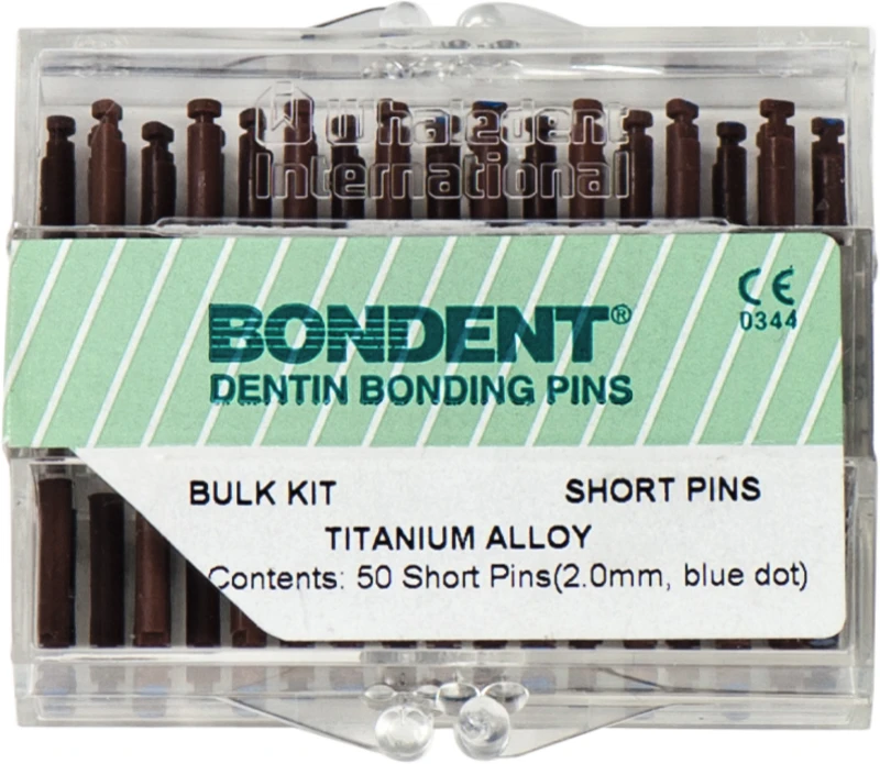 BONDENT® Pins  Bulkpackung  50 Pins Titanium Alloy blauer Punkt