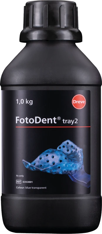 FotoDent® tray2  Flasche  1 kg 385\405 nm, blau-transparent