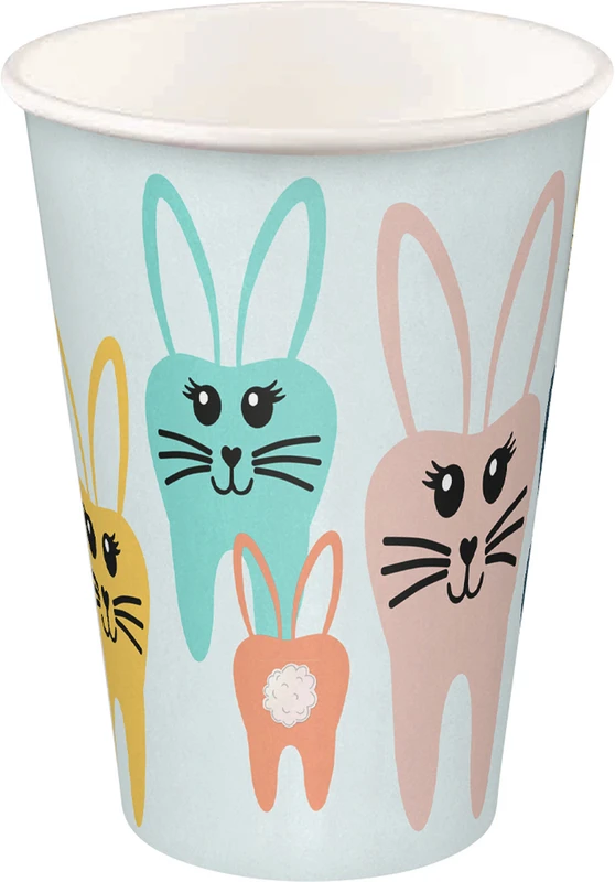 Mundspülbecher Hartpapier   Karton  2.000 Stück Hasenbande bunt