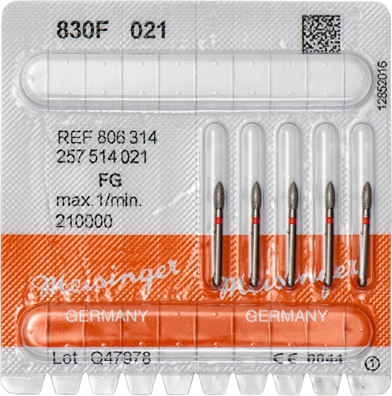 Diamanten 830  Packung  5 Stück rot fein, FG, Figur 257 Birne, 5 mm, ISO 021