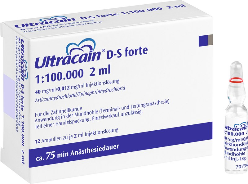 Ultracain® D-S \D-S forte   Packung  96 x 2 ml DS-forte, 1:100.000