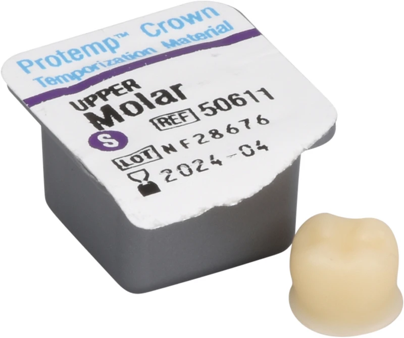 Protemp Crown  Packung  5 Stück oberer Molar S, 1 Stückmesslehre