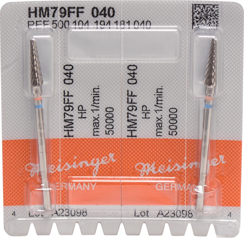 HM-Fräser FF  Packung  2 St. Facettenverz. Querhieb, orange\blau fein, HP, Figur 194, 14,2 mm, ISO 040