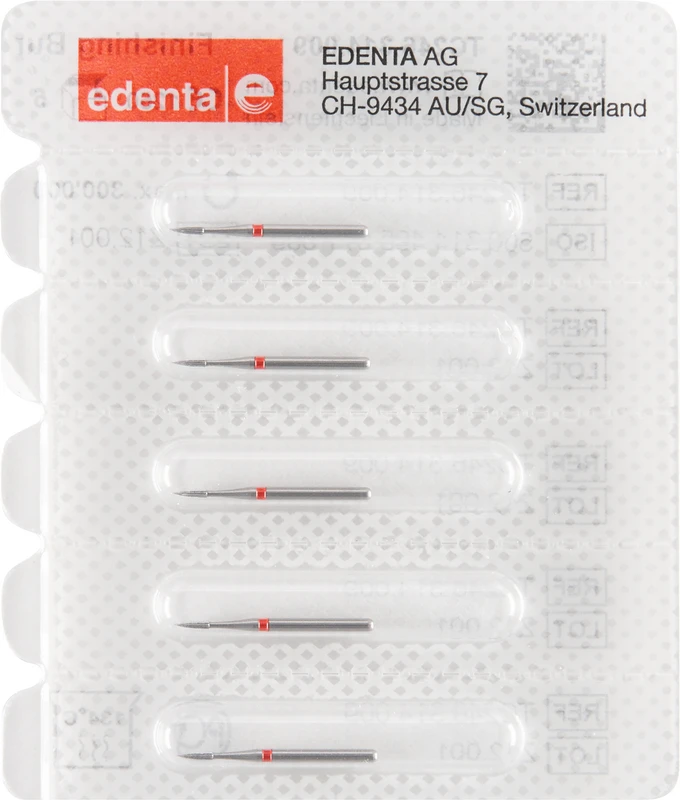 HM-Finierer TC246  Packung  5 Stück rot, 12 Schneiden, FG, Figur 495 Flamme, 3,6 mm, ISO 009