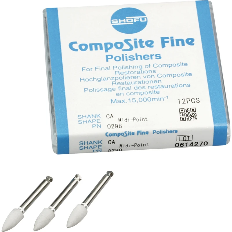 CompoSite  Packung  12 Stück weiß fein, RA, Figur Midispitze, ISO 040