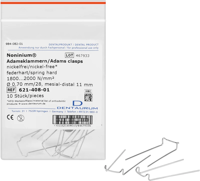 Noninium® Adamsklammern  Packung  10 Stück Länge 11 mm
